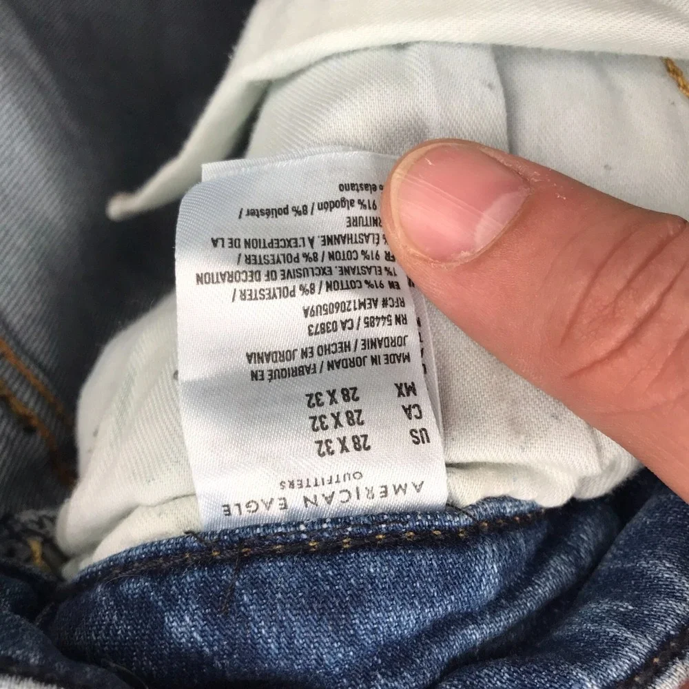 American Eagle Jeans Mens 28x32 Low Skinny AirFlex Stretch Stone Wash NEW NWT